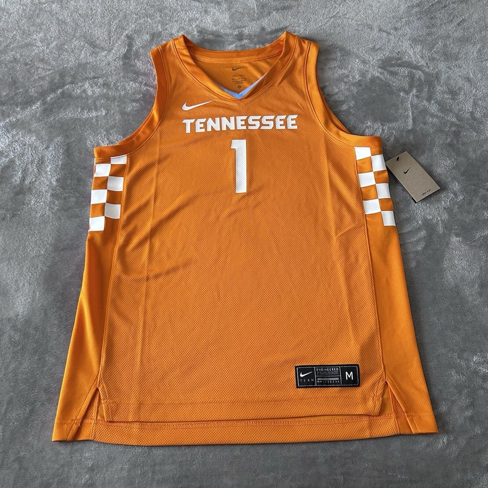 Nike Tennessee Volunteers Vols #1 Mens Size Medium Basketball Jersey Orange New